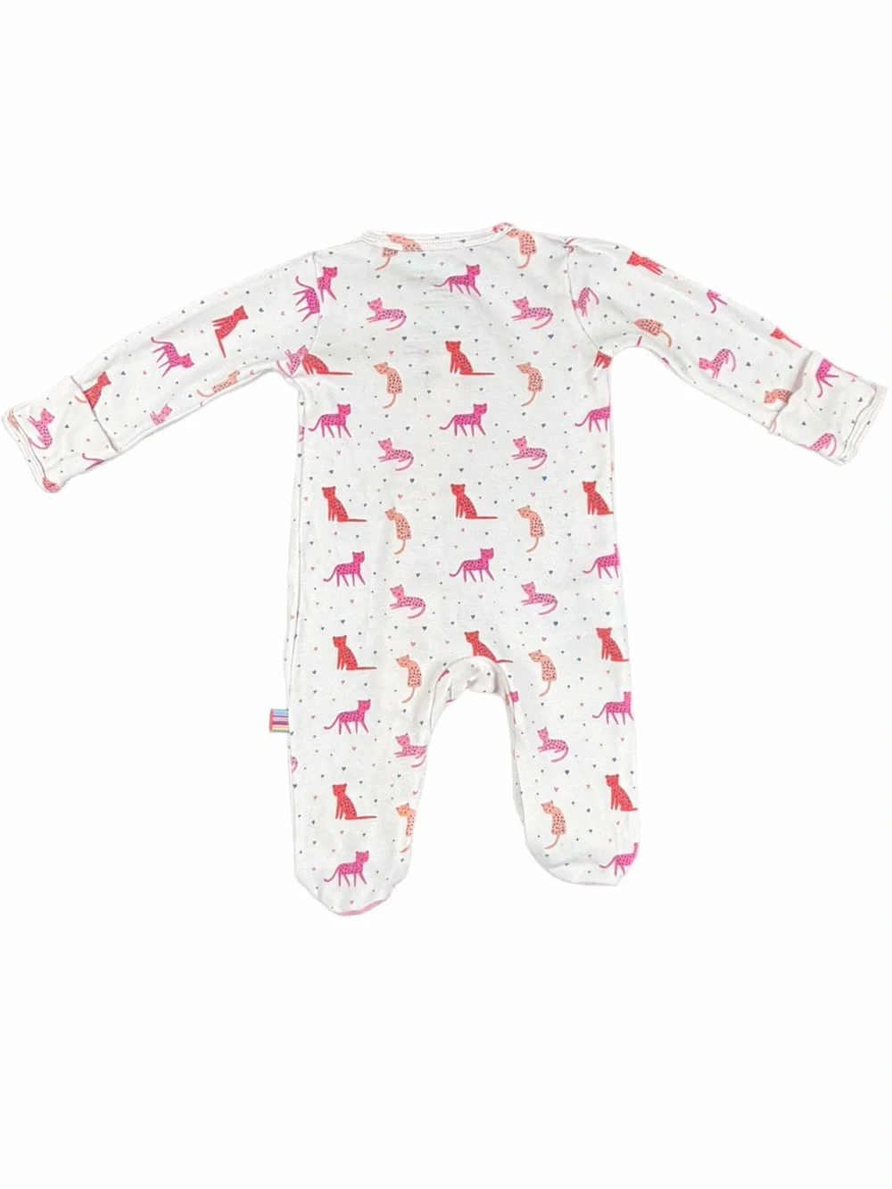 MAGENTIC ME Cheetah Bonita Org Cotton Magnetic Footie- Newborn